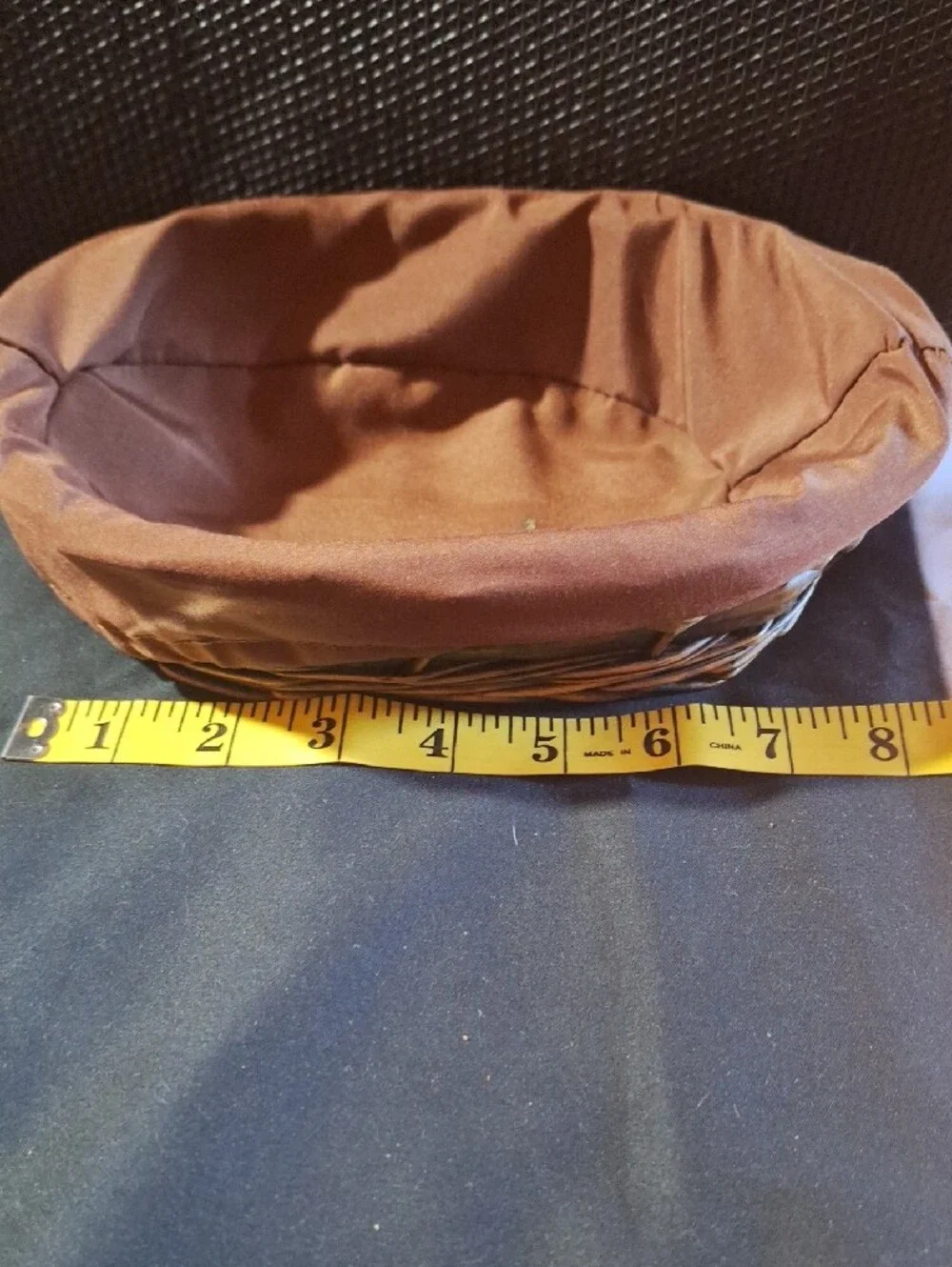 Brown Wicker Lined Bread Basket
